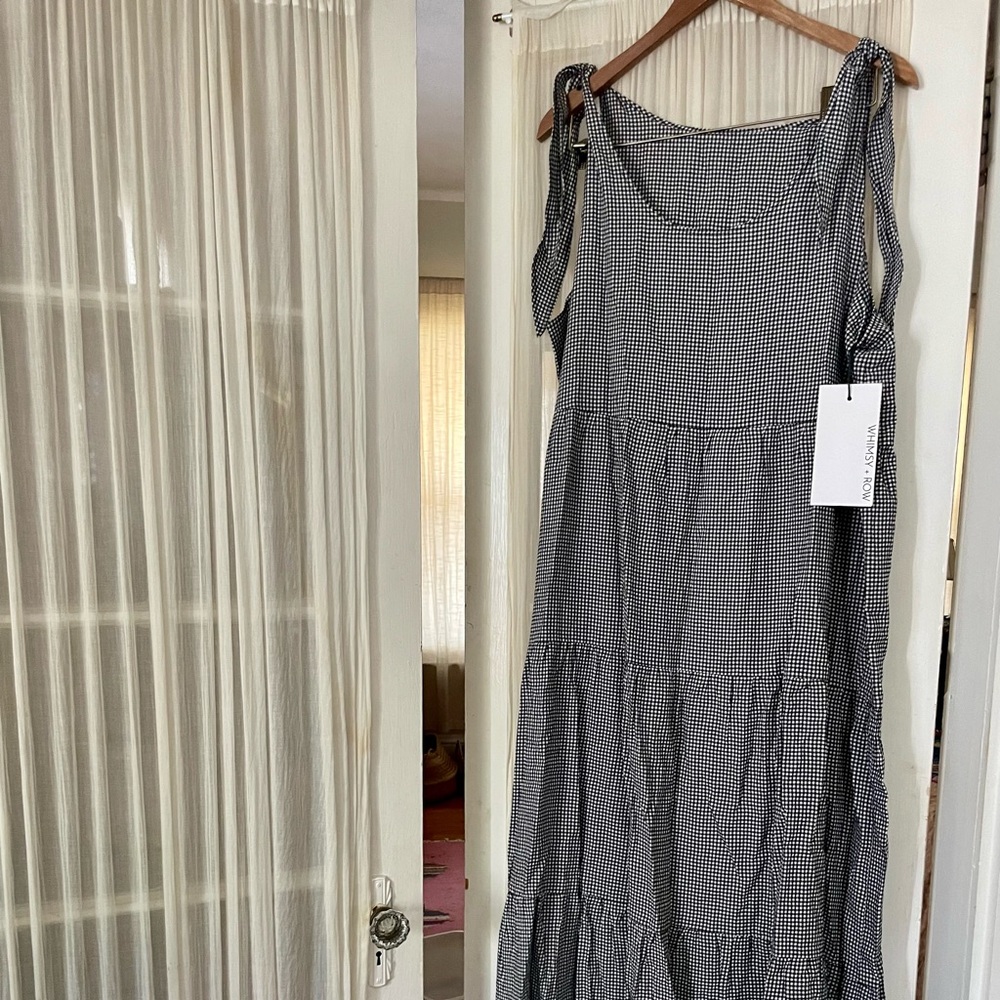 Whimsy + Row Catherine Dress in Black Gingham (XL)
